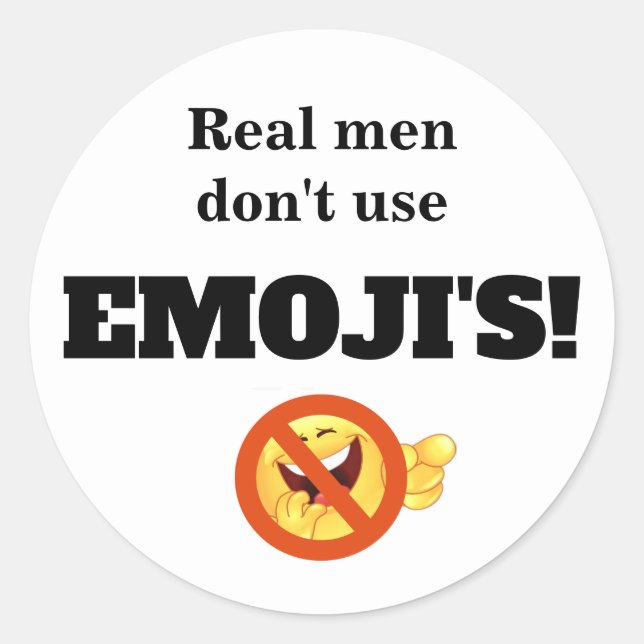 Emojis Männer benutzen nicht Runder Aufkleber (Vorderseite)
