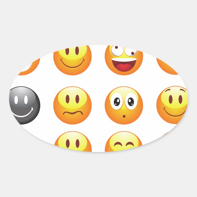 emojis ovaler aufkleber (Vorderseite)