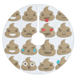 Emojis Weihnachten Weihnachten Weihnachten gekackt Polyester Weihnachtsbaumdecke