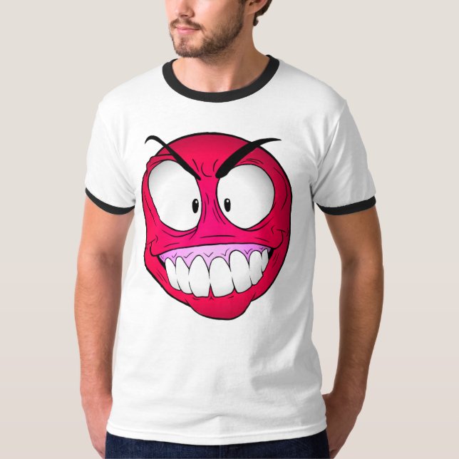 Emote Face Men's Basic Ringer T - Shirt (Vorderseite)