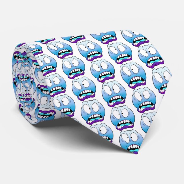 Emote Face Neck Tie Krawatte (Gerollt)