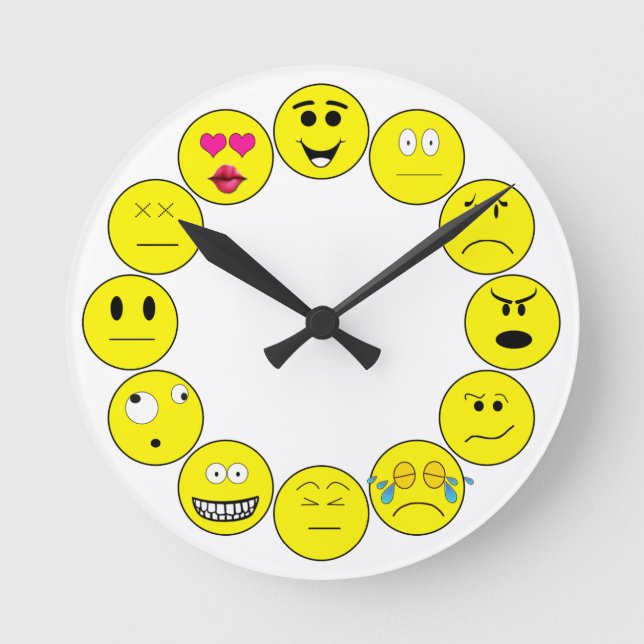 EMOTICON CLOCK RUNDE WANDUHR (Vorderseite)