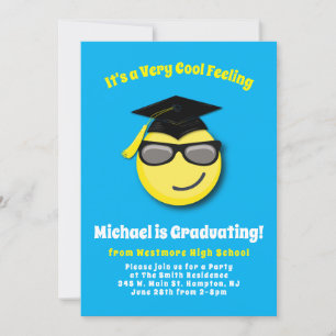 Emoticon Coole Sonnenbrille Niedlich Graduation Pa Einladung