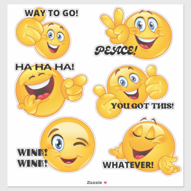 Emoticon Face Expressions Emoji Aufkleber (Blatt)
