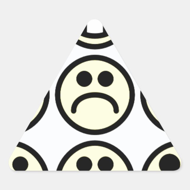 Emoticon-glückliches Gesicht Dreieckiger Aufkleber (Vorderseite)