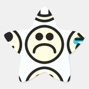 Emoticon-glückliches Gesicht Stern-Aufkleber
