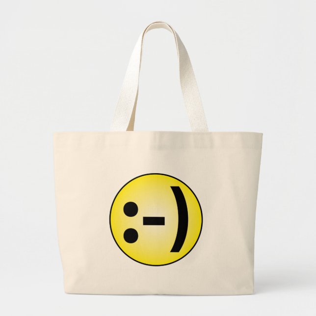 Emoticon Jumbo Stoffbeutel (Vorne)