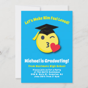Emoticon Kissy Face Niedlich Graduation Party Einladung