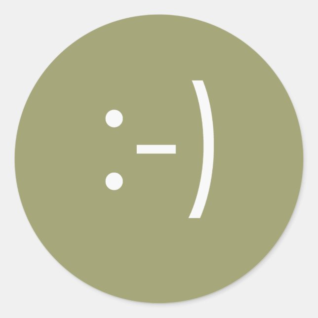 Emoticon - Lächeln Runder Aufkleber (Vorderseite)
