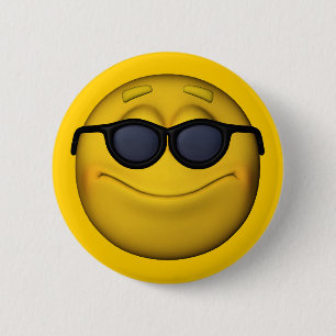 Emoticon mit Sonnenbrille Button