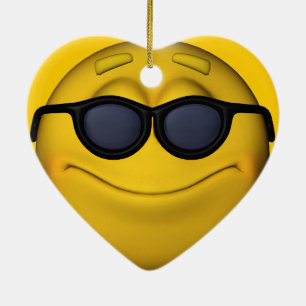 Emoticon mit Sonnenbrille Keramikornament
