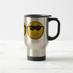 Emoticon mit Sonnenbrille Reisebecher