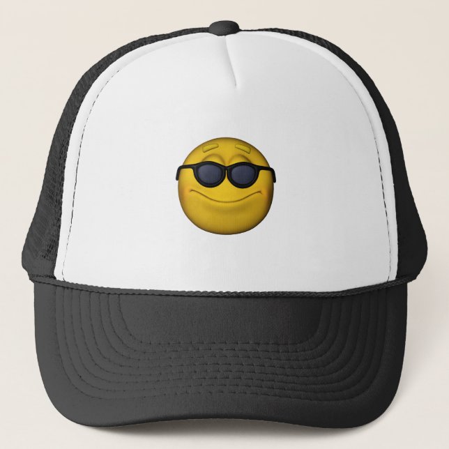Emoticon mit Sonnenbrille Truckerkappe (Vorderseite)