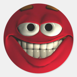 Emoticon Red Runder Aufkleber