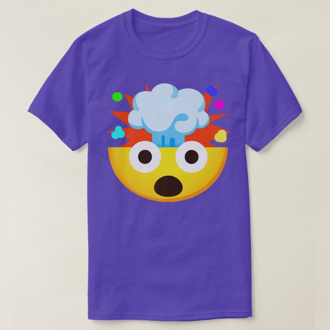 Emoticon schockiert Gesicht mit explodierendem Kop T-Shirt (Design vorne)