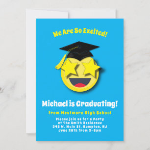 Emoticon Star Eyes Niedlich Graduation Party Einladung