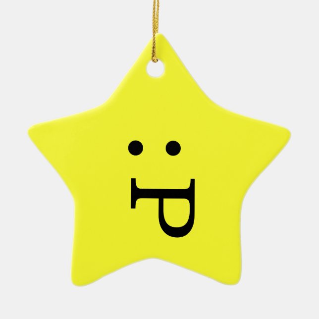 Emoticon Star Ornament - Zungenstich (Vorne)