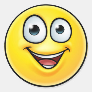 Emoticon wirft das Symbol auf Runder Aufkleber