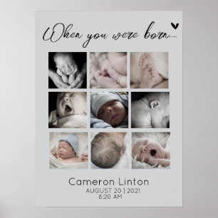 Emotional, als du geboren wurdest Fotocollage Poster