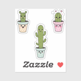 Emotional Cactus Trio Sticker - Niedliche Funny Pf