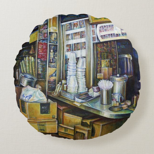 Emotional Charged Forces of Light, Singapur Rundes Kissen (Vorderseite)