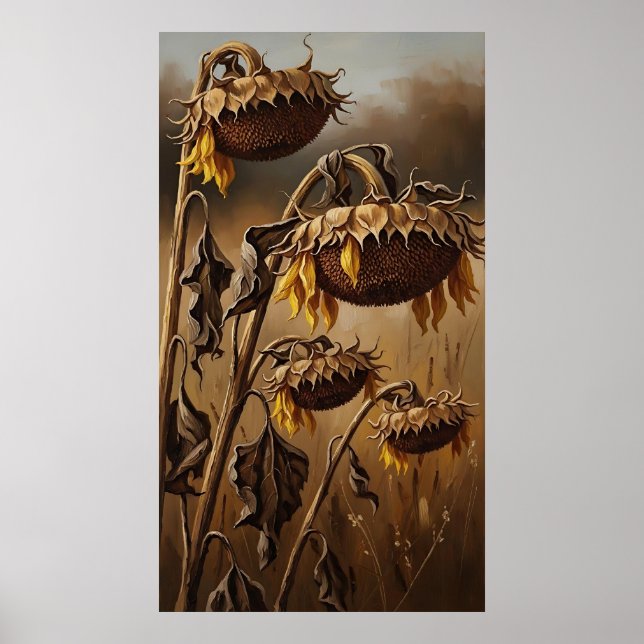 Emotional Drying Sunflower Art Poster (Vorne)