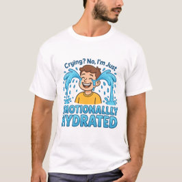 Emotional Hydratisierter Lustiger Weinender Cartoo T-Shirt