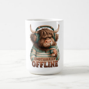 Emotional Offline Highland-Kuh-Grafik Kaffeetasse