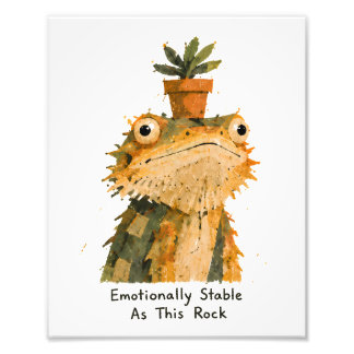 Emotional stabiles Bartagamen-Kunstwerk Fotodruck