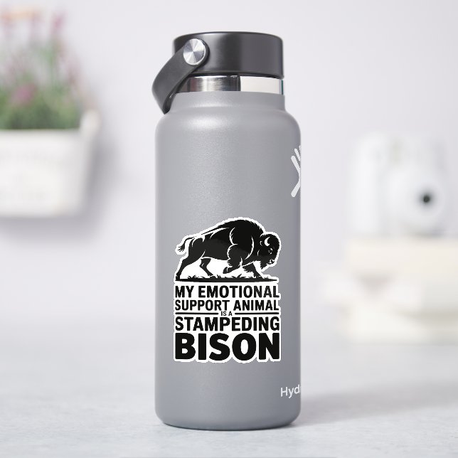 Emotional Support Bison Funny Mental Health Design Aufkleber (HydroFlask)