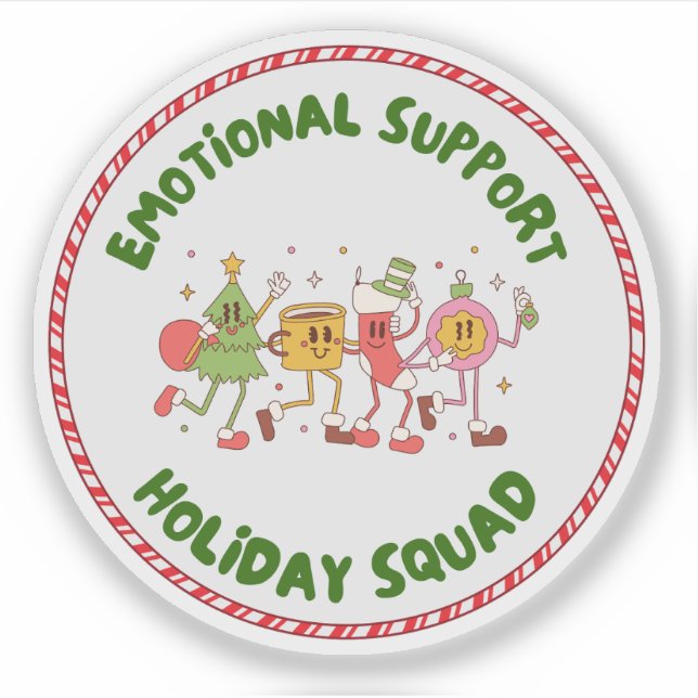 Emotional Support Holiday Squad Aufkleber (Vorderseite)