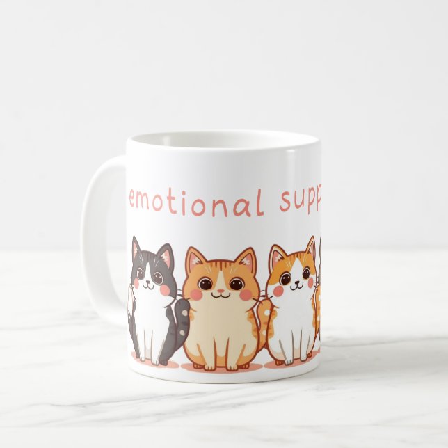Emotional Support - Kawaii Cutie Kitties - Cat Mom Kaffeetasse (Vorderseite Links)