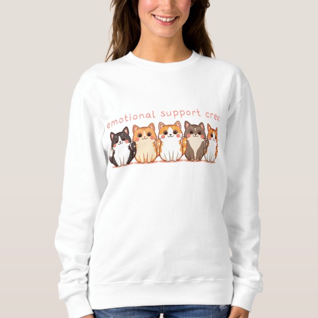 Emotional Support - Kawaii Cutie Kitties - Cat Mom Sweatshirt (Vorderseite)