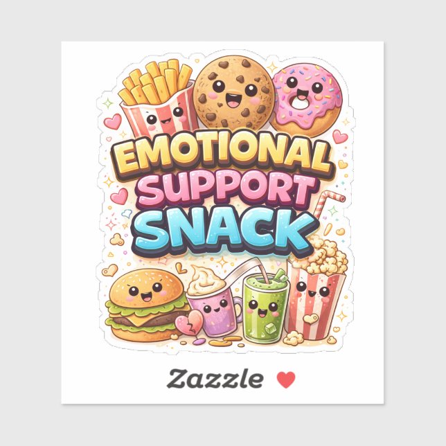 Emotional Support Snack Custom-Cut Vinyl Sticker (Blatt)