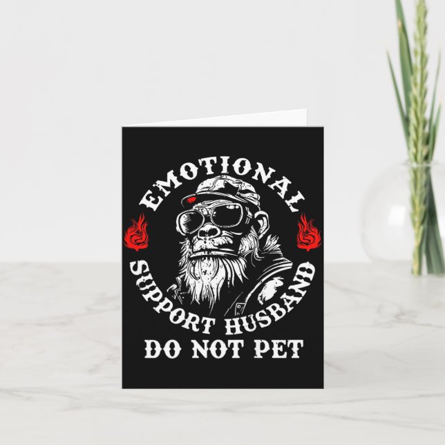 Emotional Suprt Husband Do Not Pet Funny Monkey (o Karte (Vorderseite)