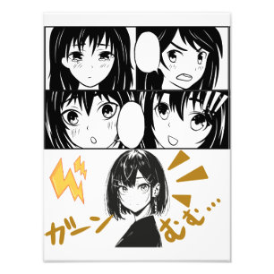 Emotionale Anime-Gitter. Kein BG Fotodruck