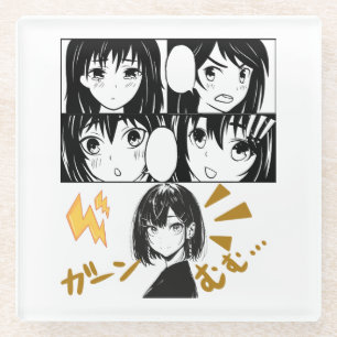 Emotionale Anime-Gitter. Kein BG Glasuntersetzer