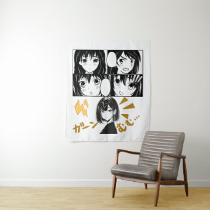 Emotionale Anime-Gitter. Kein BG Wandteppich