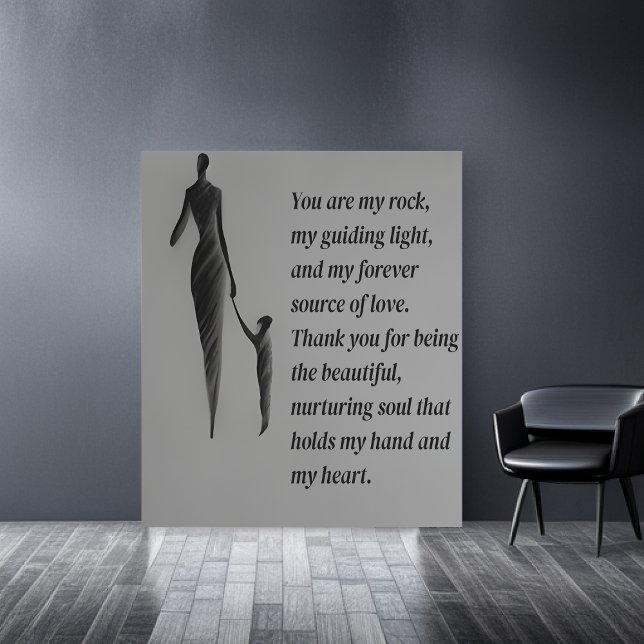 Emotionale Anleihe: Kohleskizze einer Mutter und e Poster (Von Creator hochgeladen)