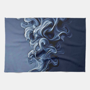 Emotionale blaue Rauchkunst Geschirrtuch