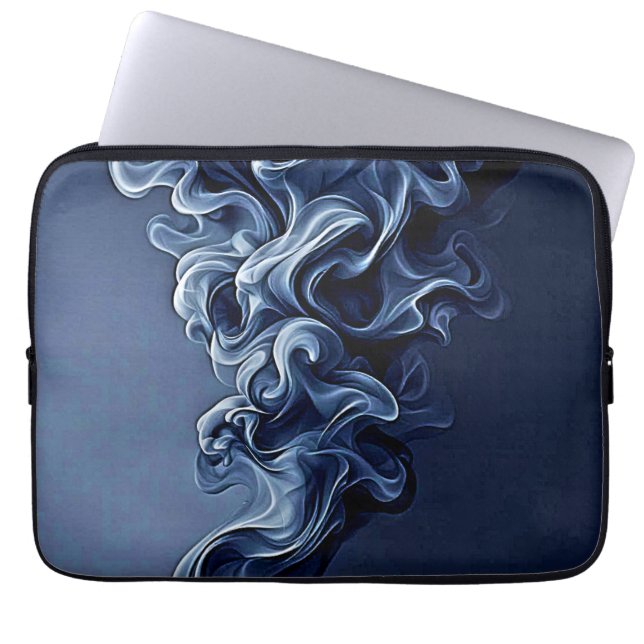 Emotionale blaue Rauchkunst Laptopschutzhülle (Vorderseite)
