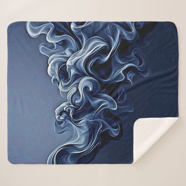 Emotionale blaue Rauchkunst Sherpadecke (Vorderseite (Horizontal))