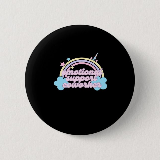 Emotionale Hilfe Coworker Pastel Rainbow Oversibel Button (Vorderseite)