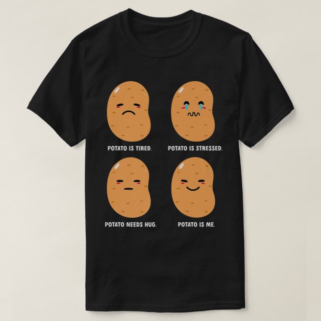 Emotionale Kartoffel Niedlich Potato Kartoffel Spu T-Shirt (Design vorne)