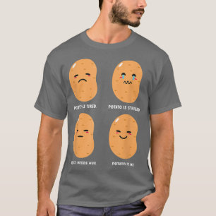Emotionale Kartoffel Niedlich Potato Kartoffel Spu T-Shirt
