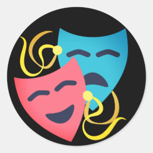 Emotionale Masken Runder Aufkleber