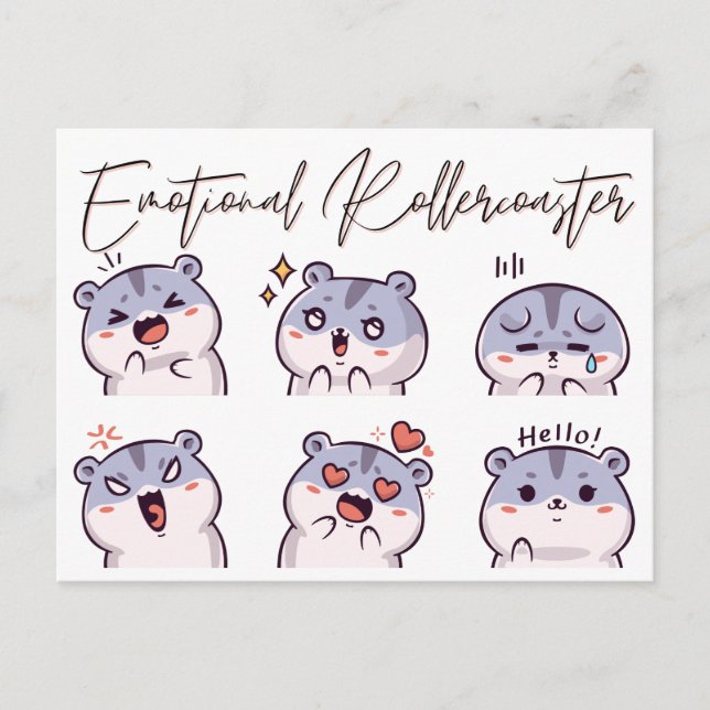 Emotionale Rollercoaster Hamster Postkarte (Vorderseite)