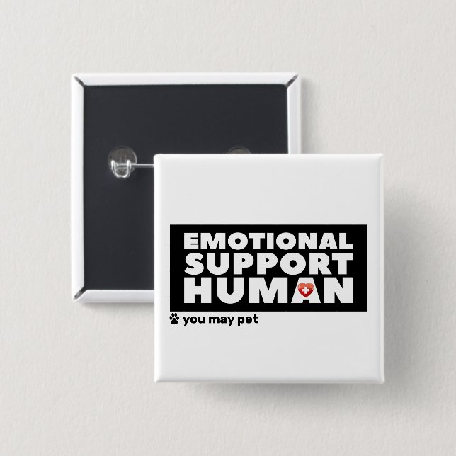 Emotionale Unterstützung Druck von menschlichem He Button (Vorne & Hinten)