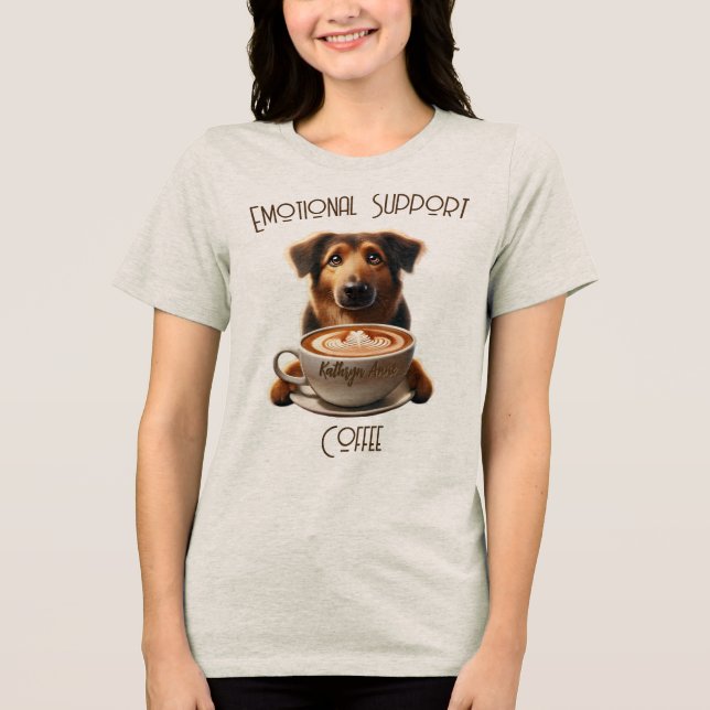 Emotionale Unterstützung Kaffee Funny Mental Healt Tri-Blend Shirt (Vorderseite)