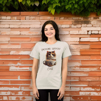 Emotionale Unterstützung Kaffee Niedlich Cat Menta Tri-Blend Shirt